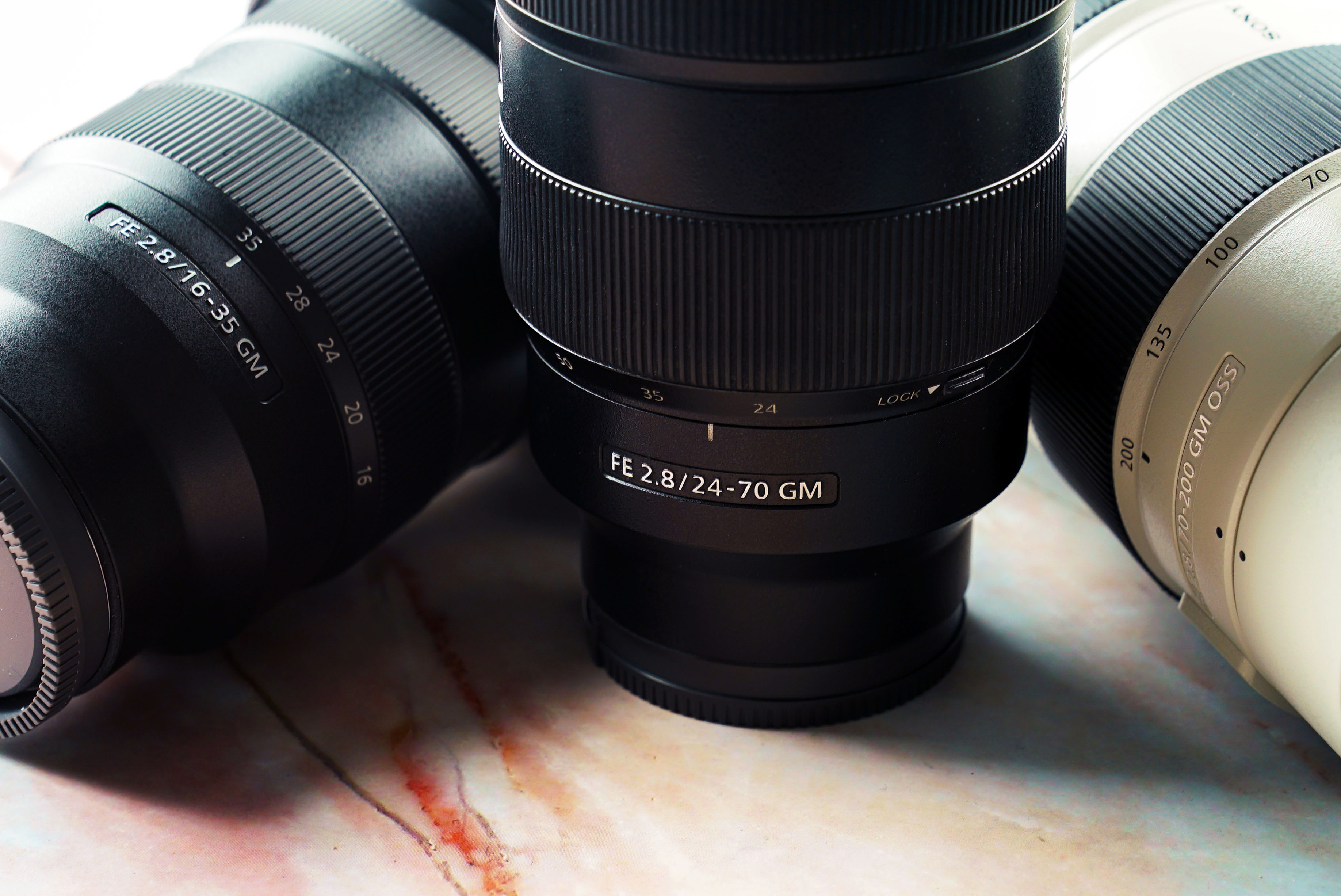 Telephoto, standard, and wide-angle lenses